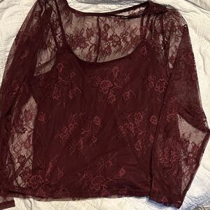 a new day Burgundy Lace Chemise
